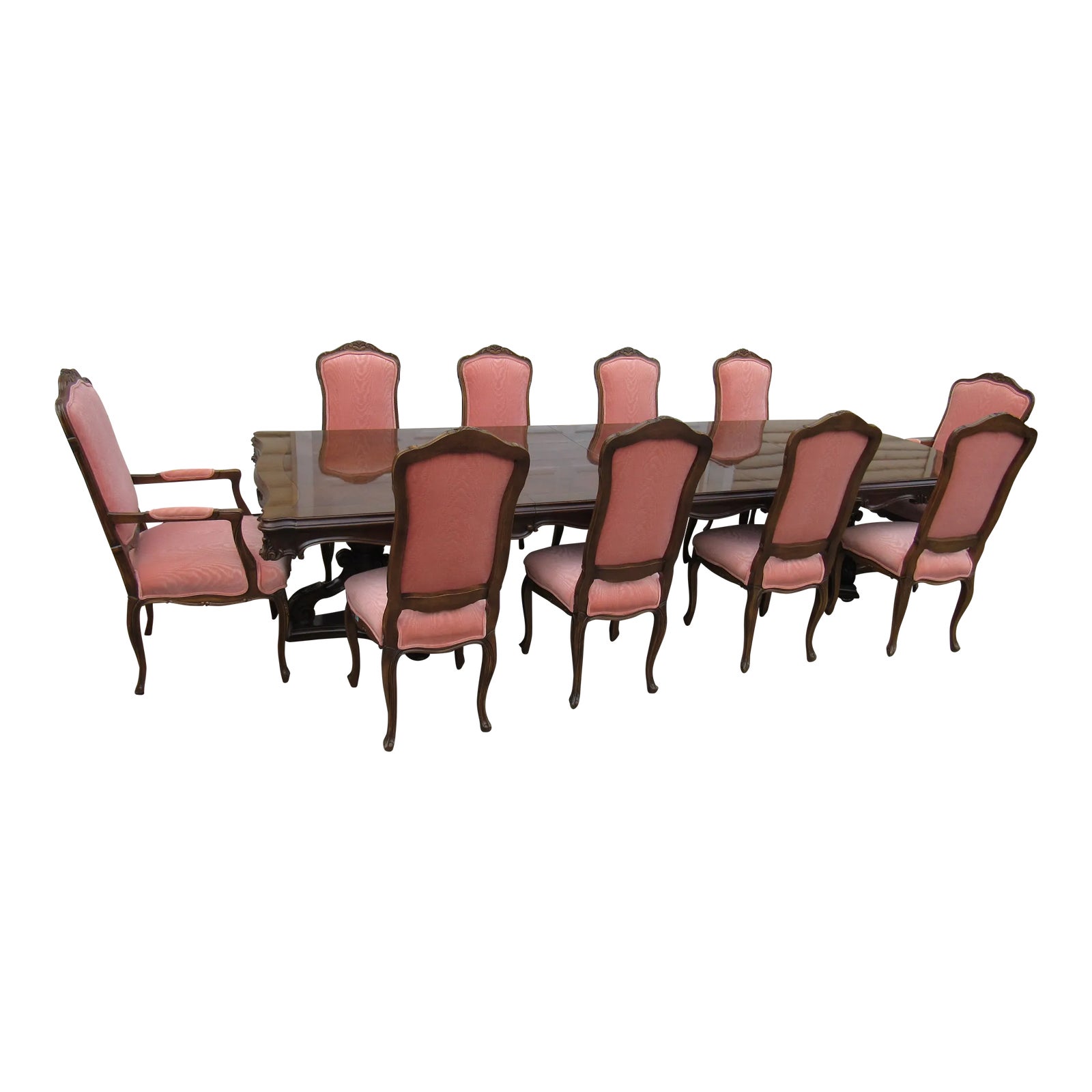 Late 19th Century Karges Furniture French Dining Room Set Ten Chairs