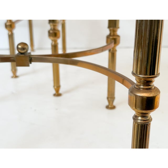 French Nesting Tables of Brass With Smoked Glass For Sale - Image 11 of 18