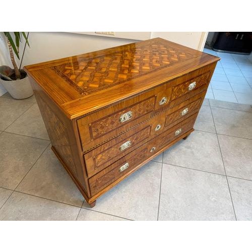 Baroque Walnut Veneer Shop Chest with Marquetry For Sale - Image 6 of 18