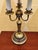 Vintage 3 Arm Bouillotte Table Lamp Metal Tole Shade For Sale - Image 4 of 7