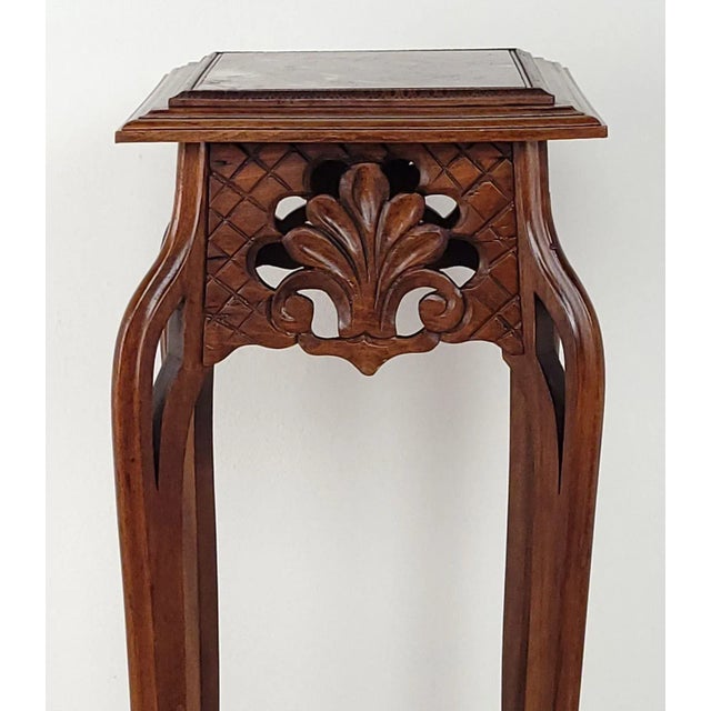 Art Nouveau Walnut Plant Stand, Circa 1900 For Sale - Image 4 of 7