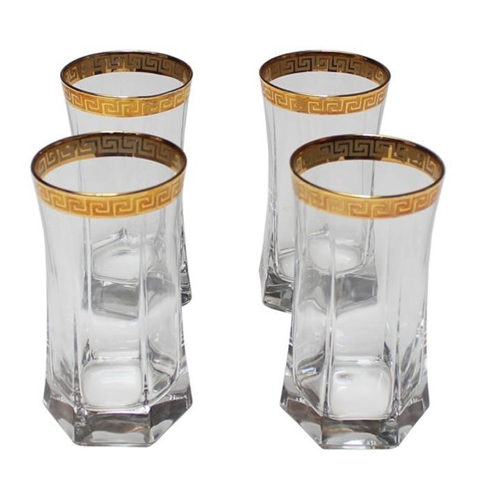 Gold Greek Key Tumblers Set of 4 Chairish