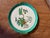 Beautiful vintage Noritake handprinted plate with garden scene and green rim. Stamped Noritake