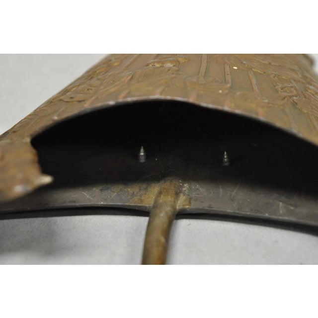 Antique French Art Nouveau Cast Metal Figural Umbrella Form Wall Pocket For Sale - Image 13 of 16