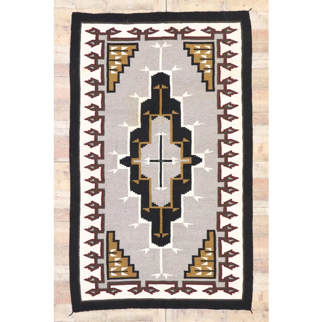 Vintage Klagetoh Navajo-Style Kilim Rug - 04'06 X 07'02 For Sale - Image 9 of 12