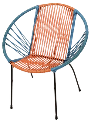 Mid-Century Italian Red & Blue Metal & Plastic Chair, 1950s