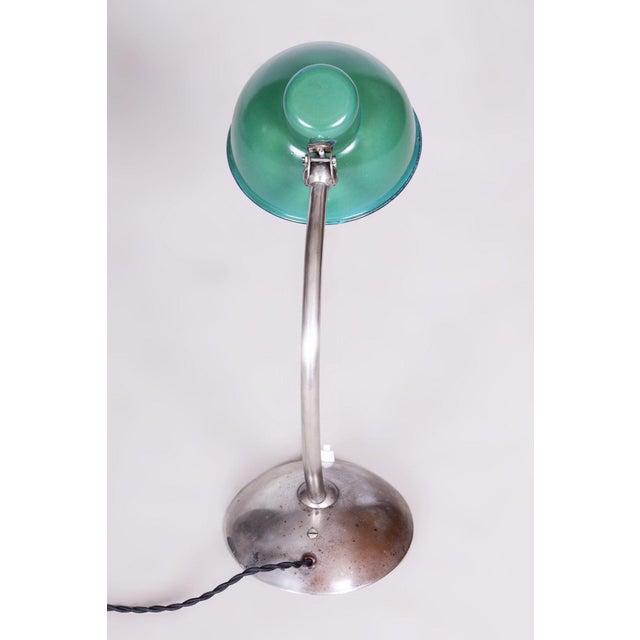 Metal Bauhaus Table Lamp in Chrome, Czech, 1930s For Sale - Image 7 of 11