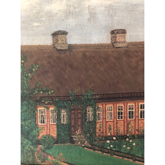 Rustic European Vintage Original Cottage Oil Painting: Framed Nature Garden Art For Sale - Image 3 of 13