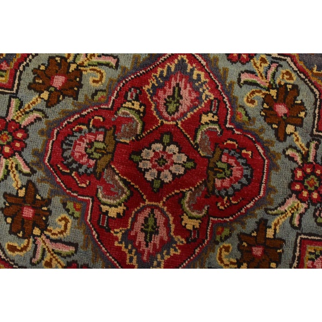 Red Tabriz Rug 9’5” X 12’7” Red Wool Traditional Hand-Knotted Oriental Carpet For Sale - Image 8 of 15