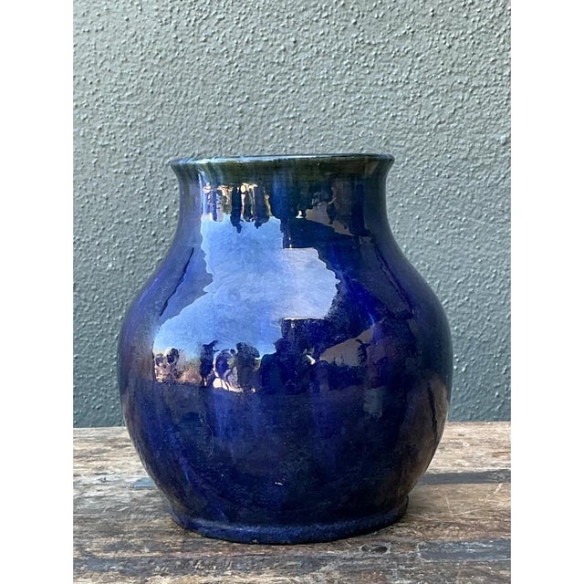 Vintage Cobalt Studio Pottery Vase For Sale - Image 9 of 13