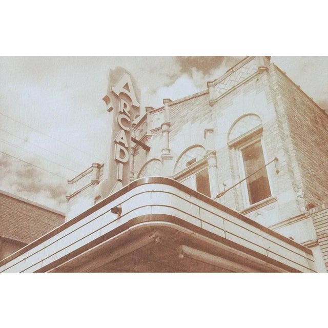American Vintage Cyanotype Arcadia Theater Temple Texas Sepia Photograph For Sale - Image 3 of 3