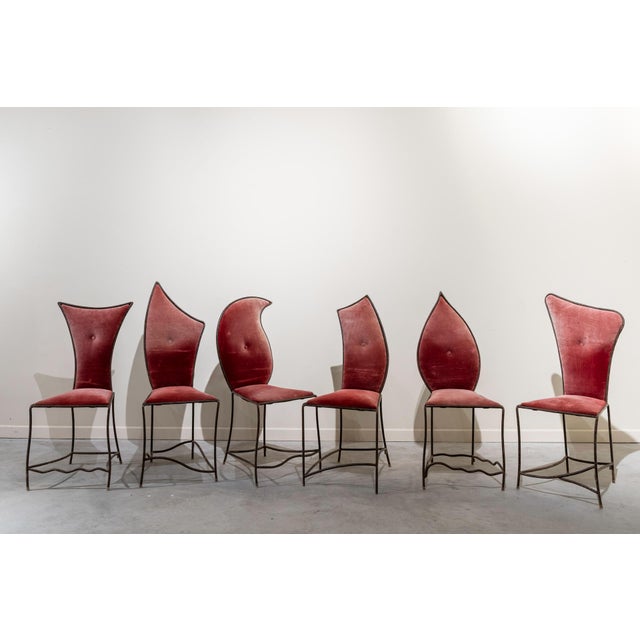 Vintage Surrealist French Iron Chairs, 1980s, Set of 6 For Sale - Image 14 of 14