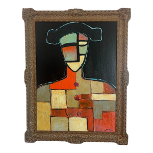 Impressive Abstract Matador Painting by Kenneth Joaquin, 41” H X 32” W