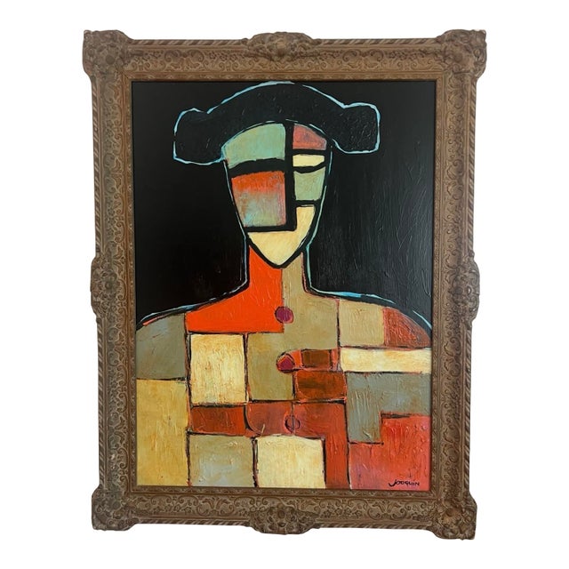 Impressive Abstract Matador Painting by Kenneth Joaquin, 41” X 32” For Sale
