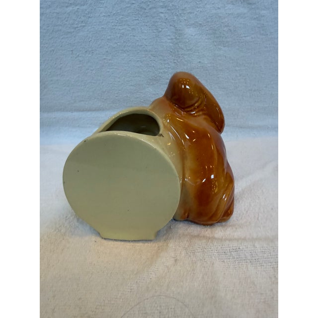 1940s 1940s Porcelain Hound Dog Puppy Planter For Sale - Image 5 of 10
