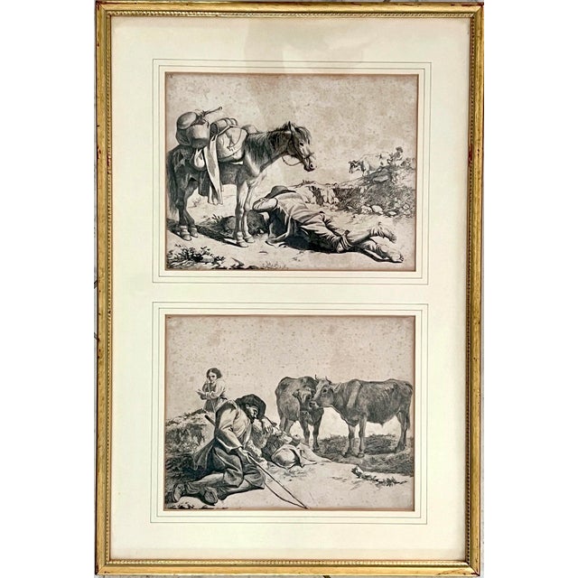12 Italian Pastoral Scenes 1762-1763 by Francesco Londonio, Milan, Italy Set of Six Giltwood Framed Etchings For Sale In Tampa - Image 6 of 18