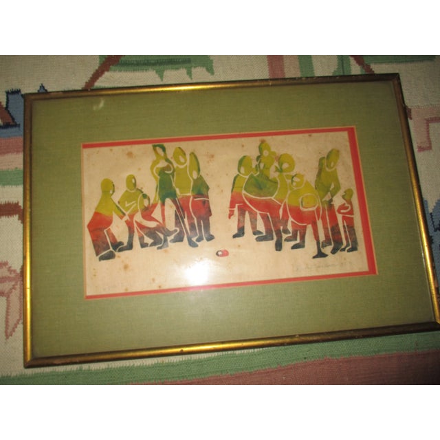 This is a Cool! 1973 Abstract Woodcut By Artist David Vardimer that is the Artist Proof and is Hand Signed Titled...