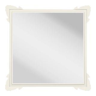 Fleur Home Garden District Napoleon Square Mirror in Swiss Coffee, 24x24 For Sale