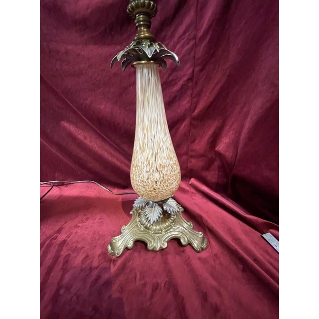 Brass Pair of 1960s Regency Murano Style Lamps For Sale - Image 8 of 12