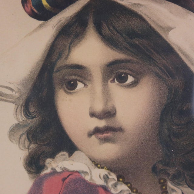 Late 19th Century Antique Deep Set First Finish Giltwood Frames With Child Portrait Prints - a Pair For Sale - Image 6 of 12