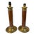 1970s Mid-Century Modern Brass and Brown Lacquer Table Lamps - a Pair For Sale