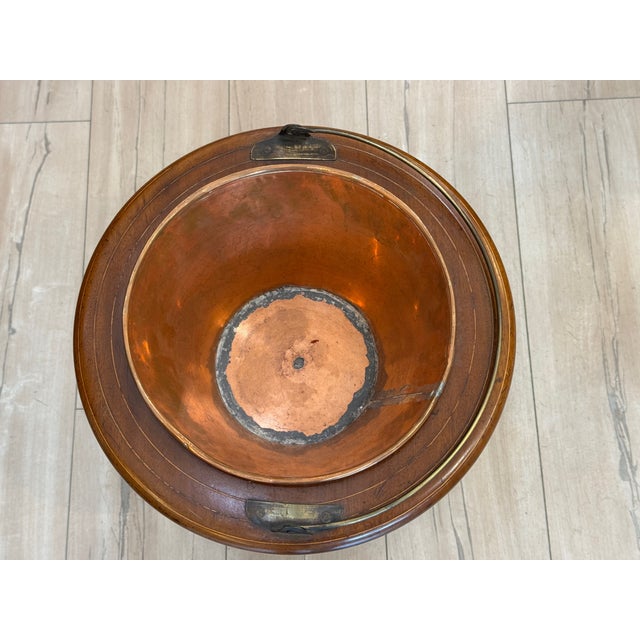 Wood Mid 19th Century Classical Form Mahogany, Brass and Copper Peat Bucket For Sale - Image 7 of 10
