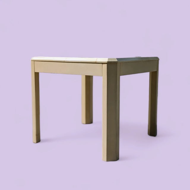 Postmodern Postmodern Cream Laminate Side Table, 1980s For Sale - Image 3 of 10