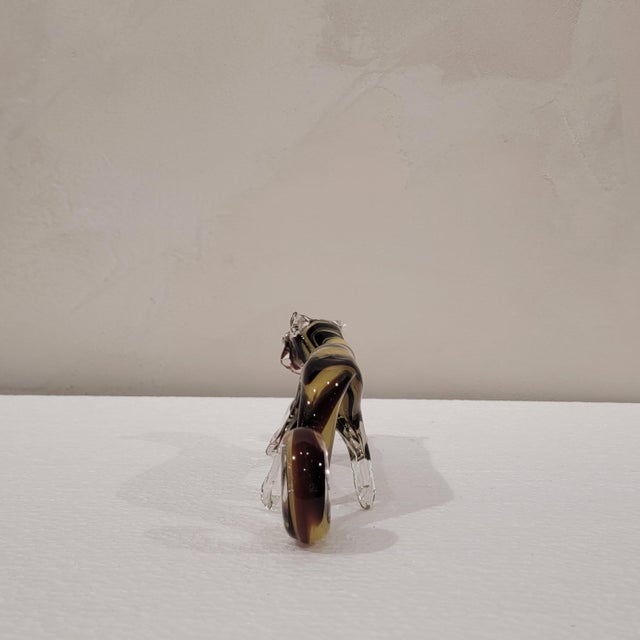 1970s 20th Century Tiger Figurine in Murano Glass, Italy, 1970s For Sale - Image 5 of 13