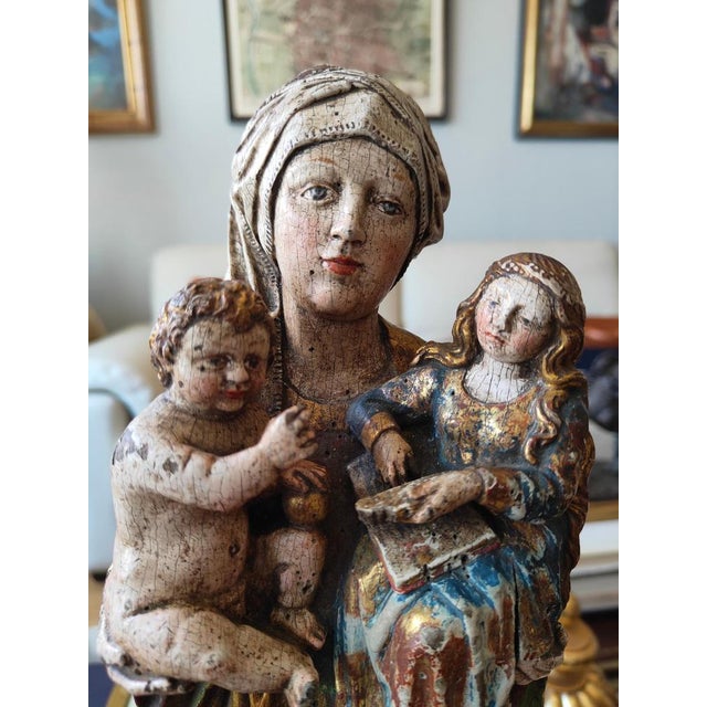 Wood Gothic Virgin, 1450, Wood Sculpture For Sale - Image 7 of 16