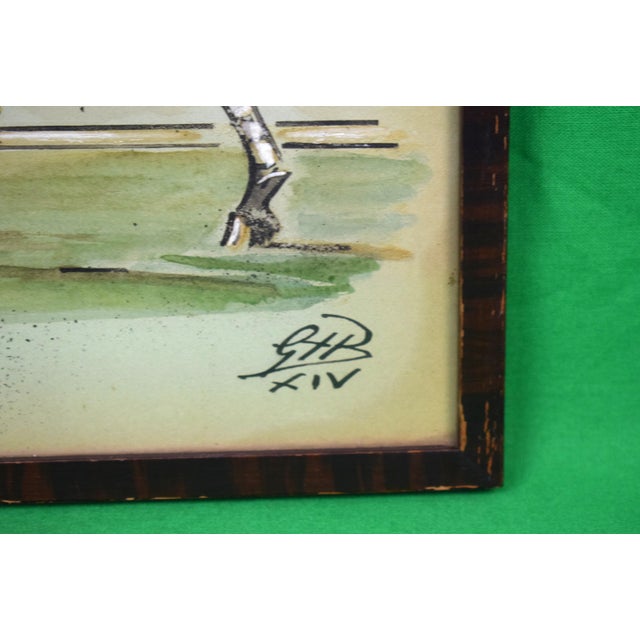 Polo Player C1914 Gouache & Watercolour by Godfrey H. Brennan For Sale - Image 4 of 7