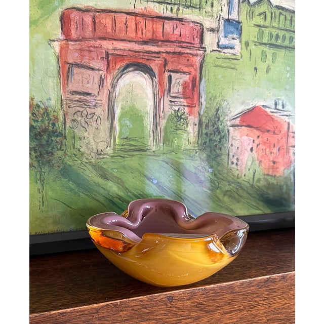 Alfredo Barbini Mid-Century Murano Cased Art Glass Biomorphic "Geode" Bowl/Ashtray For Sale In Seattle - Image 6 of 14