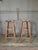 Pair of late 19th-early 20th century antique wooden pub stools. No hardware, handmade and hand joined. Sturdy, lovely...