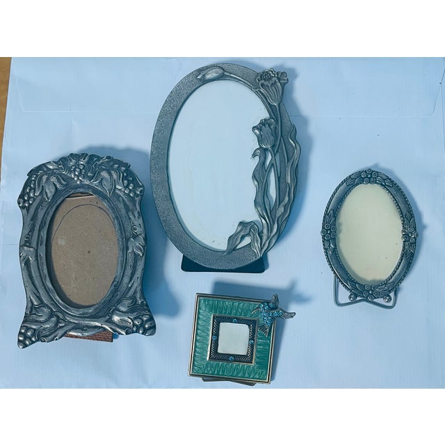 Art Deco 4 Vintage Photo Frsmes Art Deco Silvverplate For Sale - Image 3 of 5