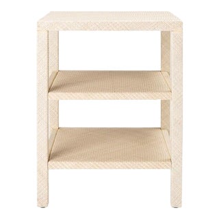 Apis Raffia 2 Shelf Accent Table - Light Natural For Sale