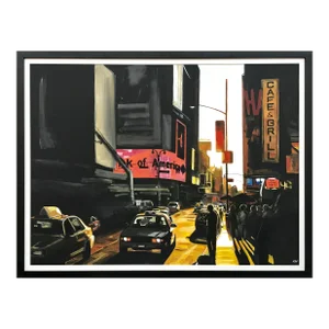 Large Original Painting of Broadway New York City - Unique Original Art by British Landscape Artist, 2011