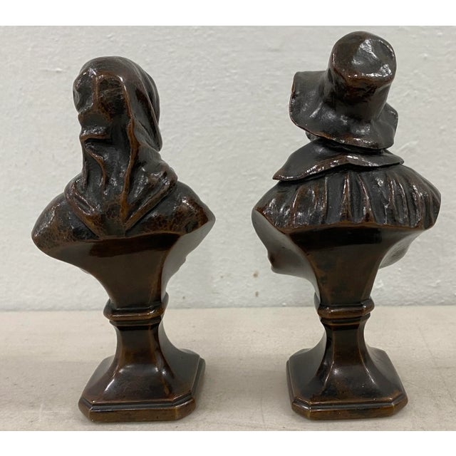 Traditional 19th Century Old Man & Woman Bronze Sculptures For Sale - Image 3 of 8