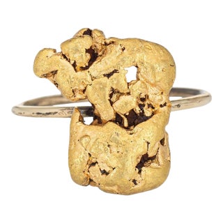 Antique Victorian Gold Nugget Conversion Ring 14k Vintage Mined Jewellery Estate size 5.5 For Sale