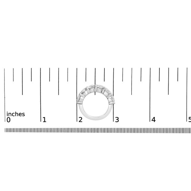 14K White Gold 4.0 Cttw Lab-Grown Diamond 6 Stone Band Ring - Size 7 For Sale In New York - Image 6 of 6