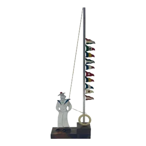 1930s Vintage Sudre Sailor Cocktail Garnish Hors d'Oeuvres Picks With Holder- 11 Pieces