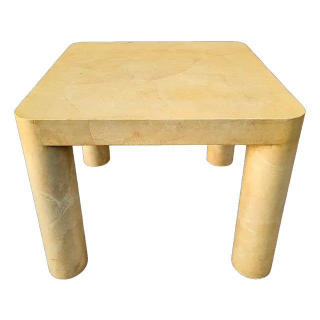 Vintage Karl Springer Style Lacquered Goatskin Game Table For Sale