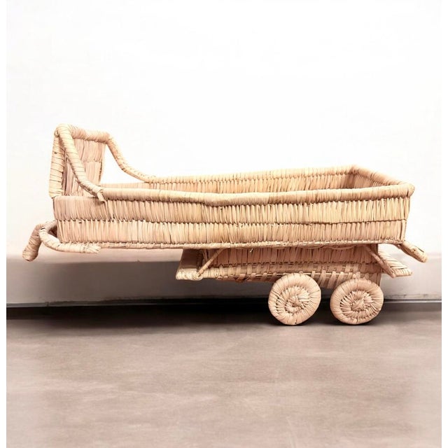 Large Vintage Rattan Jeep Handmade Rare Land Rover Car & Tailor Detail Woven Decor For Sale - Image 12 of 12