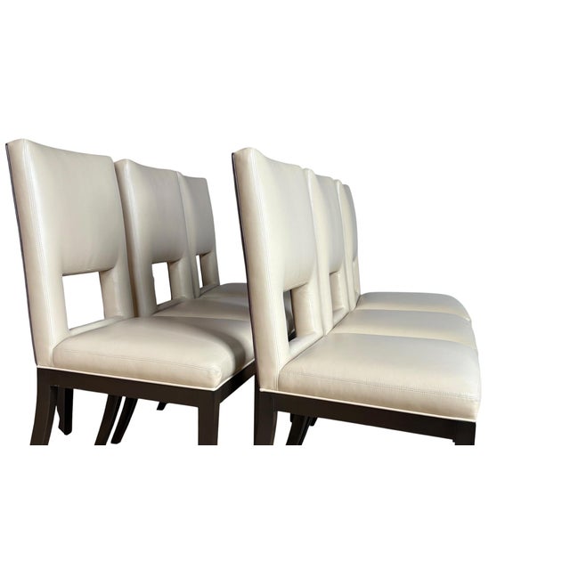 Contemporary Set of 10 - Christian Liaigre Style Leather Chairs For Sale - Image 3 of 7