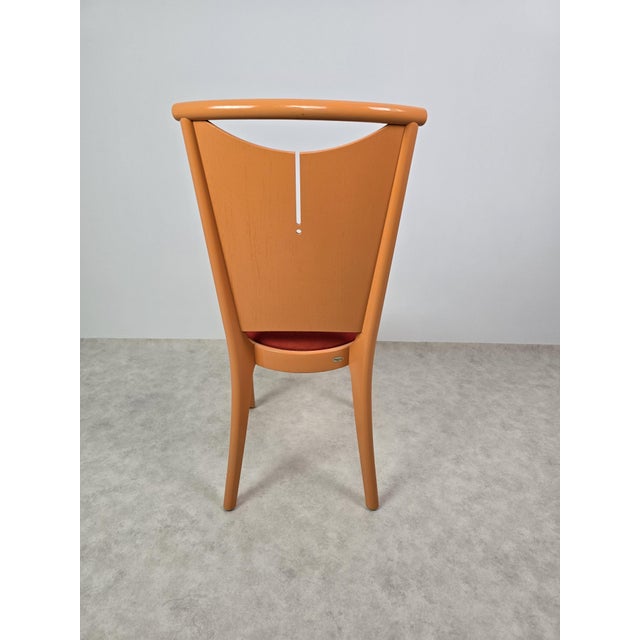 Wood Orange Chairs by Joamin Baumann for Baumann, Paris, 1970s, Set of 12 For Sale - Image 7 of 17