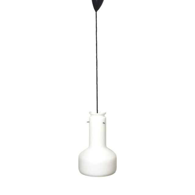 Opaline Glass Pendant Lamp, Italy, 1960s For Sale