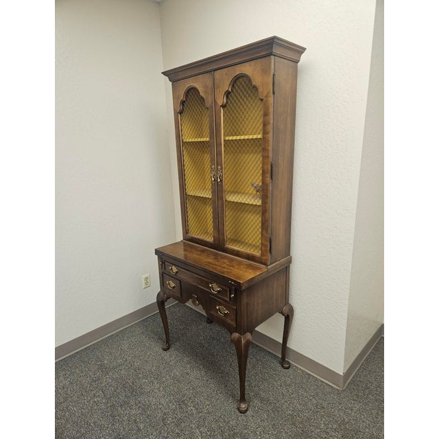 1980s Century Furniture Traditional Secretary Desk With Folding Writing Surface. For Sale - Image 14 of 18