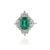 Regal 18k White Gold 3.31ct Zambian Emerald & 1.04ct Diamond Halo Cocktail Ring Size 8 For Sale - Image 4 of 17