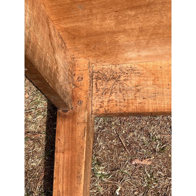 Early 19th Century Provincial Farmhouse Work Table, Scrubbed Fruitwood For Sale - Image 11 of 13