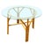 Mid-Century Modern Restored Mid-Century Round Glass Top 3-Strand Rattan Dining Table For Sale - Image 3 of 7