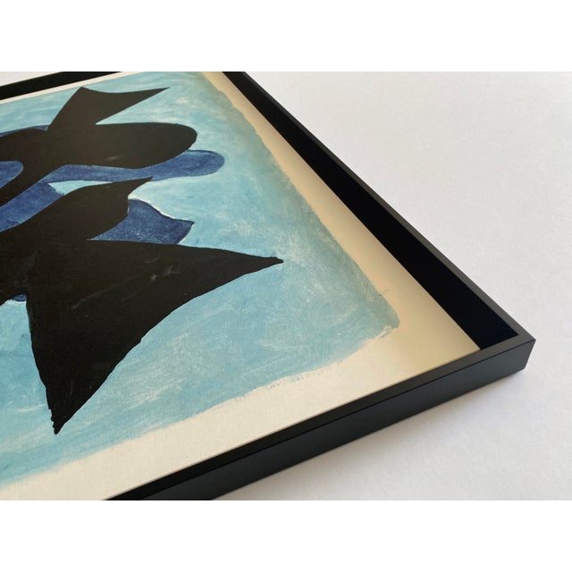 Georges Braque Vintage 1970 Mid Century Modernist Framed French Fine Art Lithograph Print " Astre Et l'Oiseau II " 1958 For Sale - Image 11 of 17