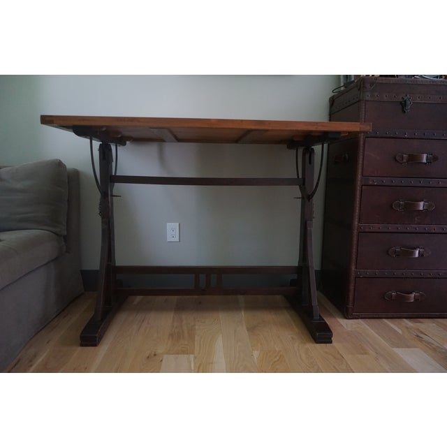 Art Deco Reproduction of 1920’s French Drafting Table by Restoration Hardware For Sale - Image 3 of 6